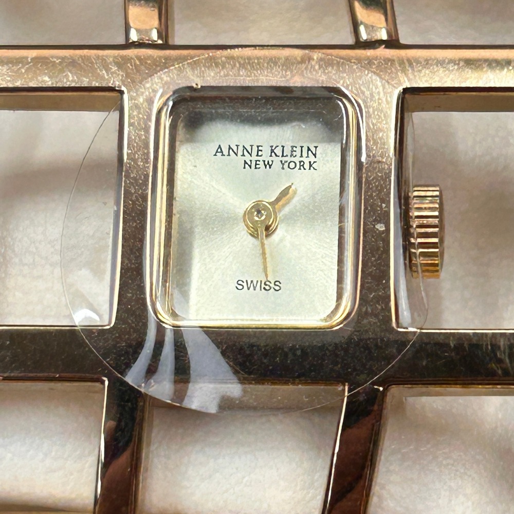 Anne Klein New York Gold Tone Cage Cuff Watch Swiss 732S/2 12/1326 Never Worn